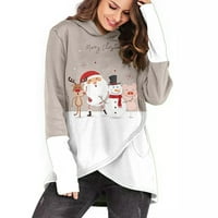 Fanxing Fleece dukseri za žene Trendi Reindeer božićni plišani gumbi sa kapuljačnim plišanim dugim pulovcima