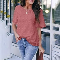 GLONME Ženska majica s rukavima Summer Dandelion Print T Odbuška bluza Ležerne prilike sa slobodnim