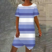 4. jula Ženska haljina s dugim rukavima s džepovima s kratkim rukavima Ljeto 3D print ženska haljina