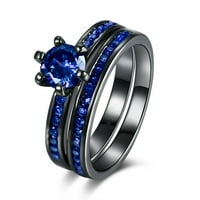 Mnjin modni kvadratni plavi dijamantski ženski prsten veličine 5- b