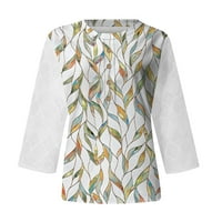 Majice kratkih rukava za žene labave ugrađene ležerne tuničke vrhove Ljetni cvijet Print Comfy bluza
