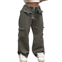 Ženske hlače Prodaja modna žena Ljetna casual labava pamučna i posteljina džepa Solid pantalone Hlače