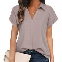 Meichang bluze za žene modne apstraktne ispise T-majice s rukavima s majicama Ležerne prilike na vratu