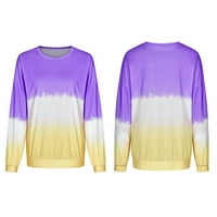 Fjofpr Ženo Zidanje odjeće Grafički dukseri za žene s dugim rukavima Crewneck bluza labavi fit pulover