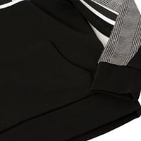 Ženski duks plus veličina džepa s dugim rukavima Ženski pulover padajuće ležerne bluze za dame Okrugli posadni izrez Ženske uredske odjeće crna 3xl