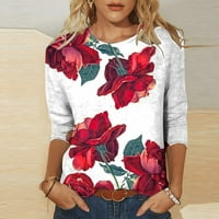 Ženska ljetna casual cvjetna košulja za žene duboki V-izrez prema dolje Flutter rukave na vrhu majice
