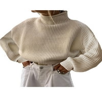 Comfy dukseti Žene Casual Kratka ženska povremena posadna posada Zipper Dukserica Labavi mekani pulover