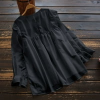 Dukseve CLLIOS za ženske karirane košulje s dugim rukavima s kapuljačom s kapuljačom sa džepom prsa