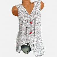 Fnochy ljetni bluze za žene preveliranje V-izrez kratkih rukava majica Majica Ljeto Ispiši labavi fit