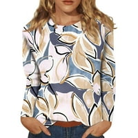 Ženske ljetne top konnjomenske modne, casual plus size scenski cvjetovi tiskati majicu V-izrez na vrhu