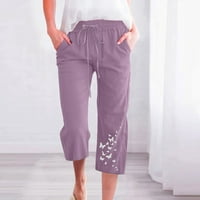 Umitay Fashion Wotnes Love Solid Color Casual široke pantalone za noge Pamučne pantalone Palazzo Hlače
