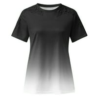 Ženski okrugli vrhovi vrata Ljetna majica s kratkim rukavima za casual gumb V izrez Losoboj fit comfy