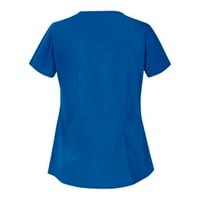 majica majica za žene s dugim rukavima za tiskanu majicu Jesen V izrez casual bluza, crna, tamno plava