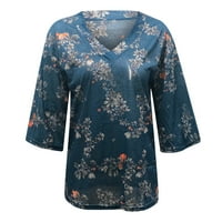 Ženska majica s dugim rukavima V izrezana labava čipkasti fit ženska vrpca odjeća Trendy Comfy stil