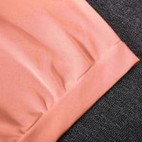 Francuska Dimple Žena Solidna naborana elegantna midi elastična struka maxi suknja ružičasta