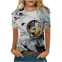 Modna štamparska dukserica Ležerna zavoj s dugim rukavima izložena majica s kapuljačom za žene za žene