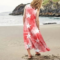 ERYAO Ljetne haljine za žene plaža opruga gradijent boja kravata Dye Print Center Haljina bez rukava