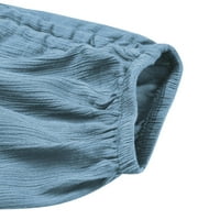 Prednjeg swalk-a Majica Trgov kratkih boja Majica Solid Boja Ljetni vrhovi Plaža Moda Tee Tunnic Tunic Bluza Ružičasta S