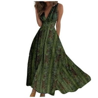 Stamzod Womens haljine modni bez rukava V-izrez Ljeto Udobne udobne komforne casual labavo meso pokriće