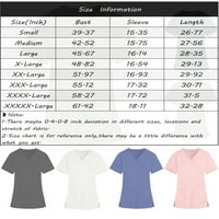 Floleo ženski vrhovi čišćenje ljetne majice Unizno štampano uzorak casual moda Soild Color Shor Leeve