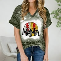 Košulje za žene Ljeto O izrez Zabavno riblje kosti Ispis kratkih rukava kontrastne boje casual vrhovi