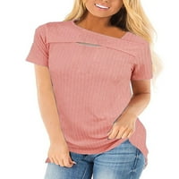 Hanerdun ženske majice kratkih rukava, pulover TOP ženska gradijent boja okrugli vrat za bluze za bluzu