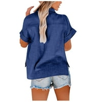 Žene Ljeto Tunic vrhovi modni pulover ženska majica kratkih rukava grafički otisci V-izrez bluze m