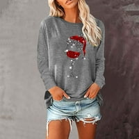 Ženska modna tiskana džep dugih rukava okrugla vrata pulover HOT6SL4486056