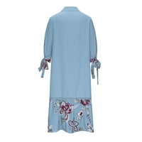 Lenago dukseve za žene modni ležerni print rever vrat dugih rukava labava majica bluza pulover jeseni