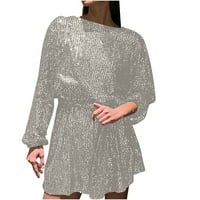 ROYLLLULOVE ženska haljina ljetna nagnuta mini haljina Slatka rukava s rukavima tunika tunika tunika