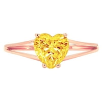 Aonejewelry 1. ct. TTW dijamantski i ovalni oblikovani granični prsten u 10K žutom zlatu