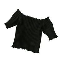 Huachen Womens Ljetni modni casual kratkih rukava Ispisuje pulover okrugli vrat Top bluza