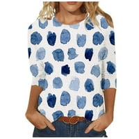 Ženski ljetni trendi vrhovi boho cvjetni duljina za ispis Dužina bljeskalica V V Crt Pleased Tunic Bluze