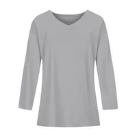 Majice sa patentnim zatvaračem u inleife za žene modne ženske pune boje casual v-izrez majica kratkih