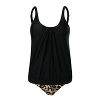 Suknje SoighXZC za žene Linijski rastezljivi Boho Leopard Print Summer Casual High Squik Swing Mini