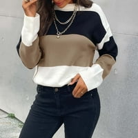 Fanxing ženska dukserica dugih rukava dukseva pulover vrhovi patch patchwork bluza s kapuljačom sa džepom