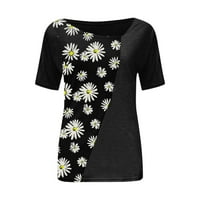 Zakrenite Collar Print Top Mekoj majica modne bluze za putovanja i izlaske