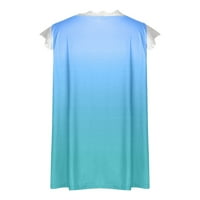 Ženska modna ležerna ljetna udobnog Uskrsnog tiskanog okruglog vrata kratkih rukava Top bluza za žene za žene Chmora