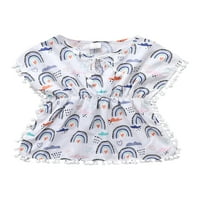 Ženski vrhovi rukav za jesene grafičke majice za žensko čišćenje Ženske majice naljepnica Thirts Okrugli