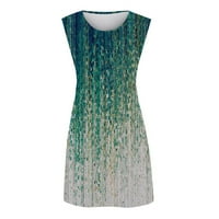 HHEI_K Maxi haljina Ženski modni temperament Elegantni svježi cvjetni tiskani sruševi s V-izrezom mini haljina