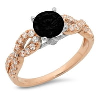 Prekrasna Art Deco 1. Okrugli rez dijamantski moissan zaručni prsten, vjenčani prsten, jedan podudaran