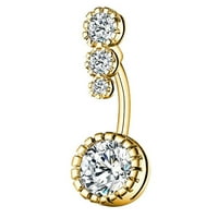 Okrugli rez smeđi i bijeli prirodni dijamantski halo zaručni prsten u 14K čvrstog žutog zlata