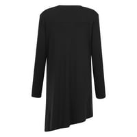 Paille Womens Colorblock Duksev, Ležerne prilike pulover s dugim rukavima S-XXL Black XL