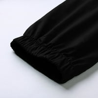 Tergo hlače za žensko čišćenje ispod 20 dolara, ležerno ljeto labavo pamučno posteljina džep crne teretne
