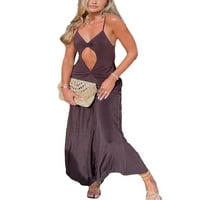 Ženska casual labavska haljina od plaže Haljina modna ljetna casual bez rukava seksi halter neregularna